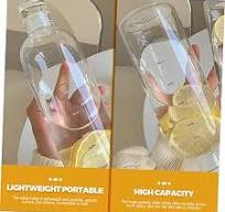 Amazon.com: BRIGHTFUFU Glass Drinking Water Bottle Time ...