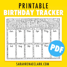 Birthday Tracker Printable Pdf Printable Planner Insert To Track Birthdays Birthday Tracker Birthday Calendar Classroom Birthday