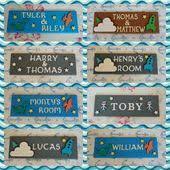 With the ability to be personalised with your child's name, it warns the guest to be aware; Boys Bedroom Door Name Plaque Any Name Names By Fairylanddecor Bedroom Plaques Bedroom Door Signs Craft Trends
