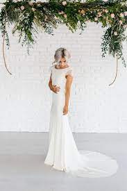 Bateau Neck Lace Cap Sleeve Sheath Satin Chiffon Dress With Cowl Back Et 711550 Wedding Dress Cap Sleeves Wedding Dresses Satin Wedding Dresses Lace