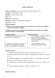 Predicatul nominal este alcătuit din verb copulativ + nume predicativ. Doc Proiect Didactic A V A Adrian Nita Academia Edu