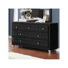 Venezia high gloss white king size bed with black velvet swarovski headboard. 206103 Coaster Furniture Deanna Bedroom Dresser