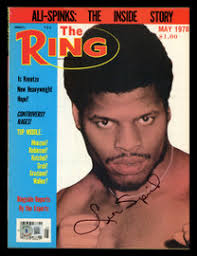 Michael Spinks "Jinx" Autographed Ring Magazine Beckett BAS QR #BK08880