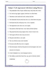 Subject Verb Agreement Grammar Practice W Intervening Phrases Distance Learning Subject And Verb Subject Verb Agreement Grammar Practice