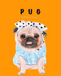 gillustration on instagram 狗狗品種巡禮 八哥 歡迎訂製寵物畫 電子檔 dogportrait 客製化 來圖訂製 愛寵 寵物畫 客製寵物畫 petportrait 人像插畫