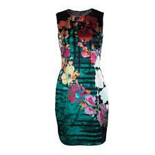 Elie Tahari Black Floral Printed Silk Sleeveless Sheath Dress S