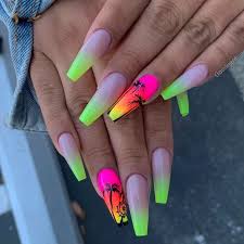 Do you wanna look so attractive for tonight's party? Gorgeous Coffin Acrylic Nails Ideas Naildesignsjournal Com Neon Nail Designs Coachella Nails Neon Nails