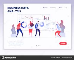 Landing Page People With Dashboard And Data Charts