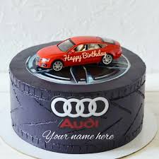 Birthday Car Cake With Name And Photo Editor Online Free Sports Car Birthday Cake With Name Audi Car Designer Birthday Cake Cake With Audi Car Logo Write Name Cars Birthday Cake Cake Writing Birthday Cake Writing