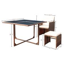 Choose an outdoor patio dining set that won't overwhelm your space. Devoko 9 Pieces Patio Dining Sets Outdoor Furniture Patio Wicker Rattan Chairs Sectional Set Conversation Set Cushioned