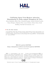 Pdf Cell Fusing Agent Virus Reduces Arbovirus Dissemination In Aedes Aegypti Mosquitoes In Vivo