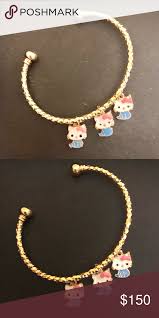 18k Gold Plated Hello Kitty Bracelet For Children Kids Accessories Jewelry Hello Kitty Accessories 18k Gold