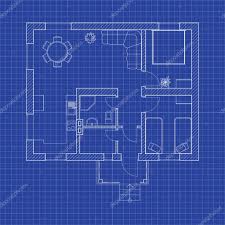 Blueprint Floor Plan Of A Modern Apartment On Graph Paper Vector