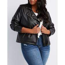 Charlotte Russe Faux Leather Moto Jacket 20 Liked On Polyvore Featuring Plus Size W Faux Leather Moto Jacket Charlotte Russe Plus Size Plus Size Outerwear