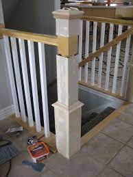 Remodelaholic Stair Banister Renovation Using Existing Newel Post And Handrail Stair Remodel Diy Stairs Staircase Remodel