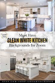 Lots of zoom calls going on during this lockdown, and with all that grocery buying, panic baking, and binge cooking going on in homes, we know your kitchen may be looking a little chaotic right now. Zoom Backgrounds Of Clean White Kitchens White Kitchen Kitchen Background Home