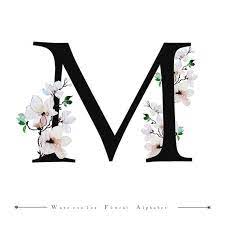 No of alphabets part of our 26 alphabet letters chart sets. M Alfabeto Letra Aquarela Floral Fundo M Clipart Aguarela Cor Imagem Png E Vetor Para Download Gratuito Lettering Alphabet Picture Letters Lettering Alphabet Fonts