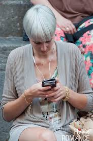 Check out these cute short grey hairstyles! Street Style Short Hair Inspiration Platinum Hair Romance