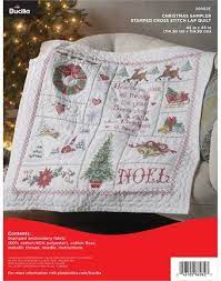 Semco aida cfa14.27 chart size: Bucilla Christmas Sampler Lap Quilt Stamped Cross Stitch Kit 86982e 123stitch