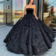 Attractive Evening Dresses 2020 Ball Gowns Black Ball Gown Poofy Prom Dresses