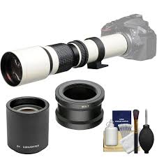 Vivitar 500mm F 8 0 Telephoto Lens T Mount White With 2x Teleconverter 1000mm Accessory Kit For Sony Alpha A3000 A5000 A5100 A6 Lens E Mount Camera