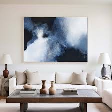 Blue Abstract Canvas Wall Art Big