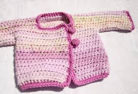 Quick Crocheted Baby Sweater Made In One Piece Creative Jewish Mom