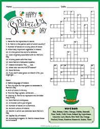 Patrick drove these legless reptiles out of ireland. Saint Patrick S Day Crossword Puzzle Worksheet Activity By Puzzles To Print