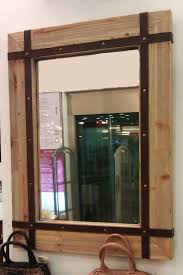 Great Idea Make A Wooden Frame Mirror And Adjust Leather Stripes Wooden Mirror Frame Rustic Mirrors Diy Mirror