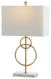 Find stylish lamps & lighting for the home exclusively from pottery barn® Haines 26 Modern Circle Marble And Metal Led Table Lamp Gold Table Lamps By Buildcom Houzz