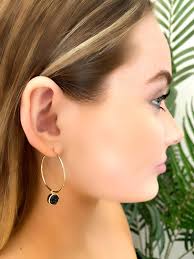 Druzy Stone Hoop Earrings