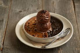 Bj S Small Deep Dish Pizza Pizookie Two Flavor Our Famous Hot And Freshly Baked Cookie Topped With Two Scoops Of Vanilla Bean Ice Cream And Served In No Bake Cookies Desserts Baking