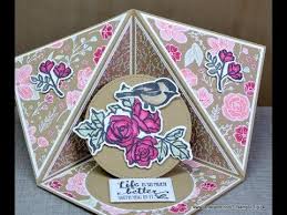 The corner piece is a separate piece of cardstock making this unique card making fold easy to assemble. Triangle Corner Pop Up Card Video A Post From The Blog Janb Cards On Bloglovin Fancy Fold Cards Shaped Cards Fun Fold Cards