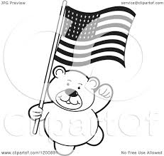 Cartoon Of A Black And White Teddy Bear With An American Flag Royalty Free Vector Clipart By Lal Perera 1200891 Flags on the sidewalk, next to a man peddling copies of the u.s. cartoon of a black and white teddy bear