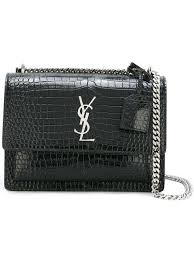 Saint Laurent Sunset Croc Effect Shoulder Bag Farfetch Sac Ysl Sac Sac Yves Saint Laurent