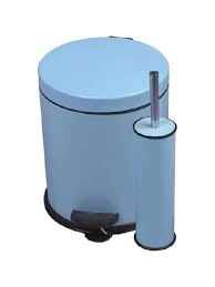 Banyo setleri banyo düzenleyicileri aynalar raflar ve askılar tuvalet fırçaları ve çöp kovaları. Metal Boyali Ikili Banyo 5lt Cop Kovasi Wc Firca Mavi 83027