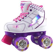 Crazy Skates Flash Kids Roller Skate With Led Light Up Lightning Bolt White Purple Eu36 Us M4l5 Clic Kids Roller Skates Best Roller Skates Roller Skating
