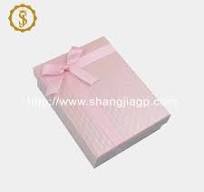 Luxury Paper Pearl Pink Jewelry Packaging Boxes for Jewellery with Ribbon  Bow