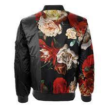 Long sleeves zip up front vintage floral pattern jacket. Bomber Jackets Fresh Hoods