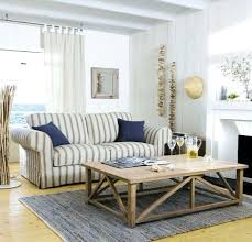 Striped Sofa Ideas For A Coastal Nautical Beach Style Living Room Design Hamptons Decor Living Room Living Room Design Inspiration Coastal Living Room