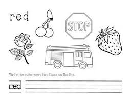 Red Color And Write Worksheet Color Lesson Plans Red Color Color Lessons