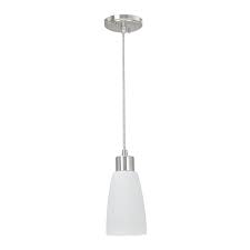 Aspen Creative Corporation 1 Light Chrome Mini Pendant With Opal Frosted Glass Shade 61098 The Home Depot