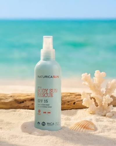 Protect, nourish, illuminate: starting today, the Naturica Sun sun routine  is complemented by new products to accompany you safely and effortlessly  under the sun. SPF 50+ BODY and SPF 50+ FACE: designed