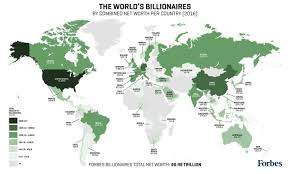 Forbes Billionaires List Map: 2016 Combined Net Worth, By Country