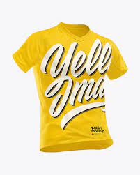 Download Men S T Shirt Mockup In Apparel Mockups On Yellow Images Object Mockups