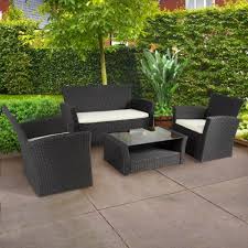 4pc Outdoor Wicker Rattan Sofa Set Black Rattan Garden Furniture Wicker Patio Set Rattan Garden Furniture
