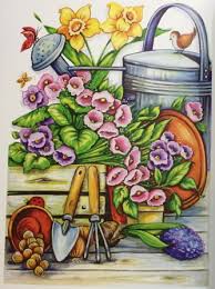 Various and well drawn, this coloring pages will transport you into new countries. Creative Haven Spring Scenes Adult Coloring Book Adult Coloring Book Club