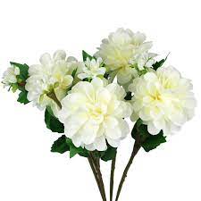 Artificial flowers, fake outdoor uv resistant plants faux plastic greenery shrubs indoor outdoor hanging 4 bunches artificial fake flowers faux anthurium plants plastic shrubs bushes greenery indoor outside packet: Lucky Snail 4 Pcs Artificial Flowers Artificial Dahlia Flowers Bulk 25 Inches Long Artificial Silk Flowers Realistic Fake Flowers For Wedding Bouquets Home Party Office Christmas Decor White Buy Online In Aruba At