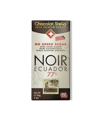 Chocolat Stella Swiss Ecuador Dark Chocolate Bar 77% - No Added Sugar -  100g - Swiss Food - Online Grocery Store