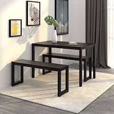 Get free shipping on qualified bench seating dining room sets or buy online pick up in store today in the furniture department. Buy Wlive Dining Table With 2 Benches 3 Pieces Set Dining Room Furniture With Steel Frame Online In Germany B07h4kv33g